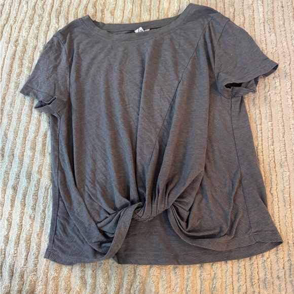 Zella Charcoal Short Sleeve Knotted Tee - Picture 1 of 3